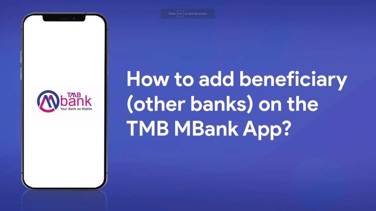 How to add beneficiary (other bank accounts) on the TMB MBank App? YouTube