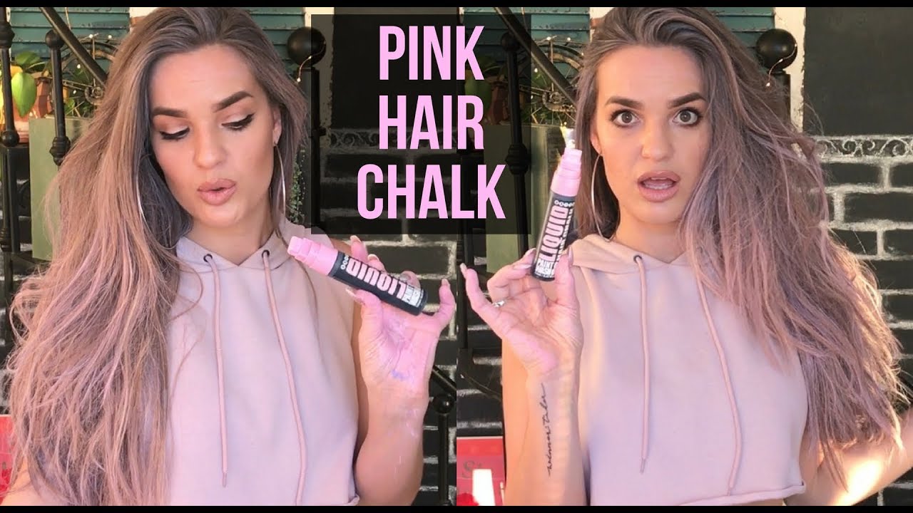 PINK HAIR CHALK TEMPORARY DIY BRITE REVIEW & FIRST IMPRESSION YouTube