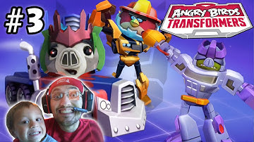 Lets Play Angry Birds Transformers Part 3: Chase & Dad Unlock New Areas, Bludgeon & Heatwave!