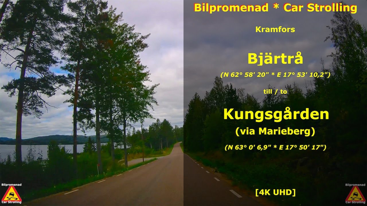 KRAMFORS | Bjärtrå till Kungsgården (via Marieberg) 👁♿️ X 3 (4K UHD Bilpromenad * Car Strolling)