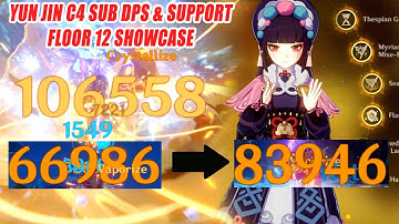 Yun Jin C4 Sub DPS & Support Build - Floor 12 Showcase | Yoimiya with New Power