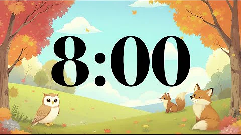 8 Minute Timer with Fall Trees and Animals | Peaceful Acoustic Music | Classroom & Focus Countdown