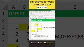 What is the Difference Between Offset and Sum in Excel | #ExcelSkills #ExcelFormulas #sumfunction