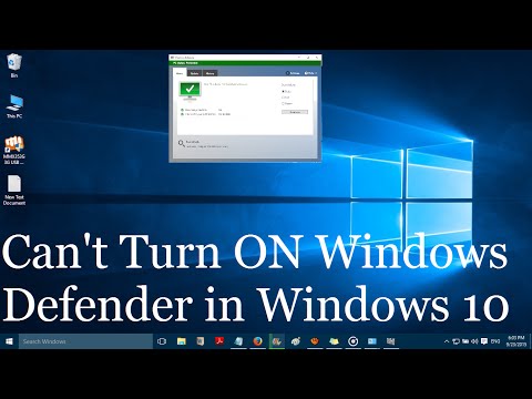 cant turn on windows defender win 10