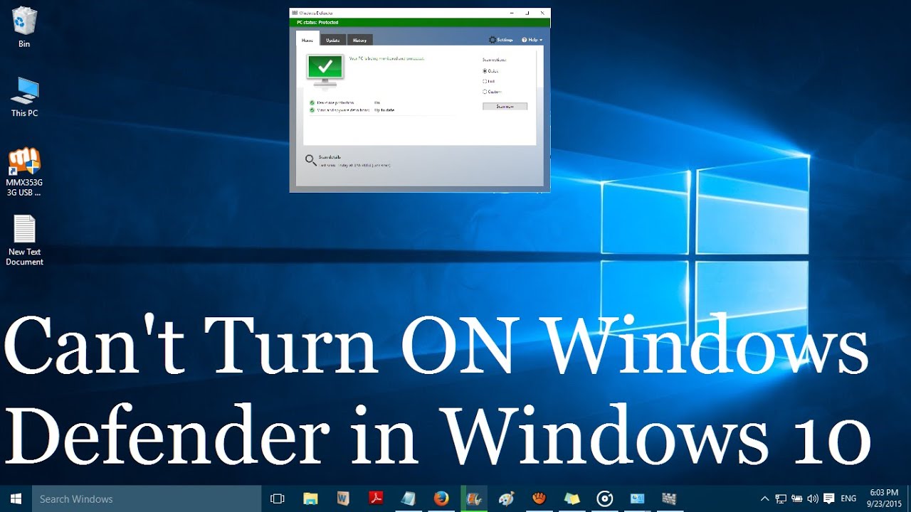 how do i turn on windows defender