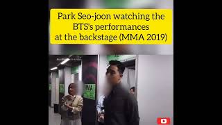 Park Seo-joon watching the BTS&#39;s performances (MMA 2019)