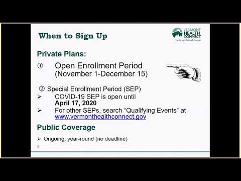 Vermont Health Connect COVID 19 Special Enrollment Period Video