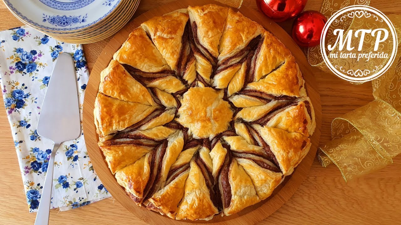 ESTRELLA DE NAVIDAD CON HOJALDRE Y CREMA DE CACAO | Mi tarta preferida