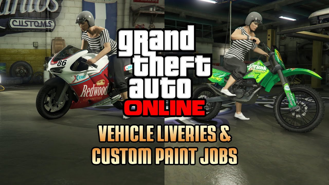 Grand Theft Auto 5 Online All vehicle liveries and custom paint jobs (1080p) YouTube