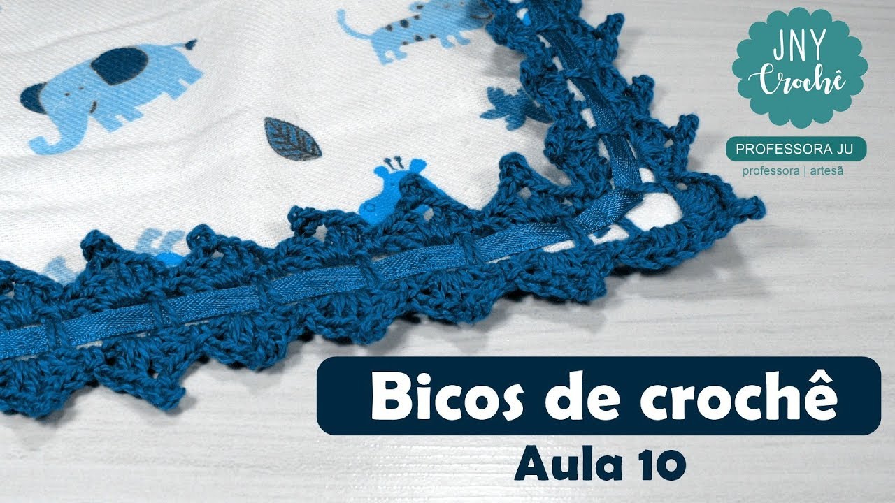 Bico de crochê simples, fácil e rápido para iniciantes | AULA 10 - JNY Crochê