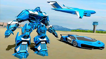 US Police Robot Car Transporter - Police Helicopter Transport Game - Android Gameplay #30