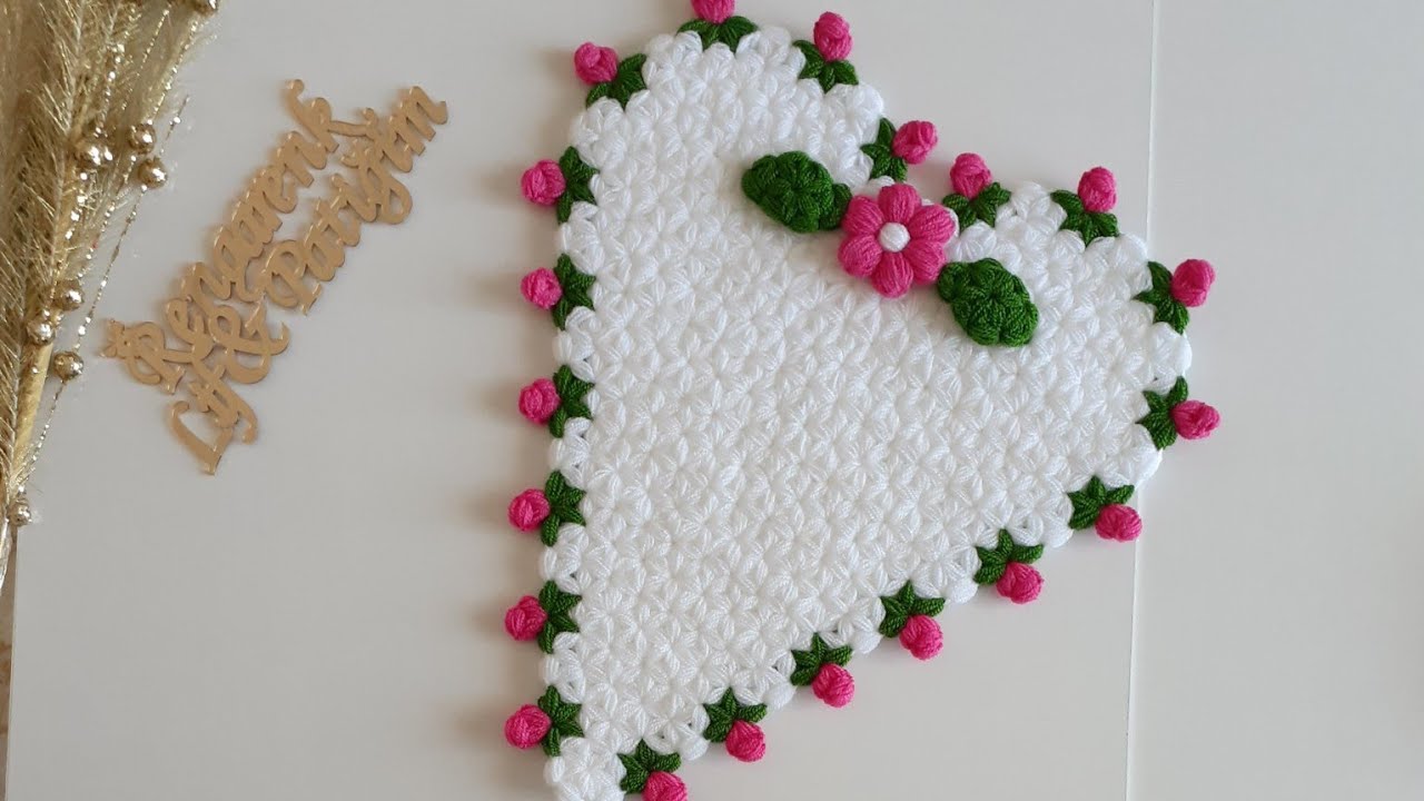 Çokk kolay kenarı çiçekli kalpli lif yapımı #kalplilifyapımı#kolaylif##rengarenklifvepatiğim