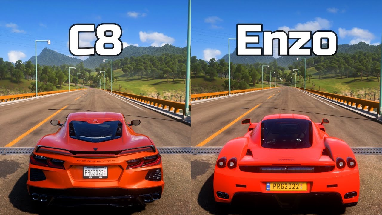 Forza Horizon 5: Chevrolet Corvette C8 Stingray vs Ferrari Enzo - Drag Race