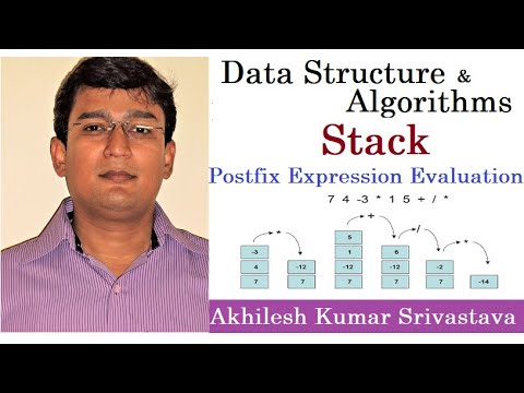 10.7 Stack: Evaluation of Postfix Expression - YouTube