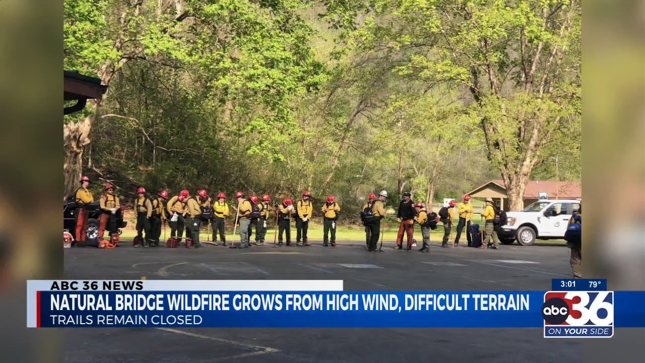 Wildfire at Natural Bridge grows to over 100 acres due to high winds