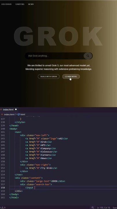 Building a Grok AI Clone for Beginners | HTML & CSS Project #short # ...