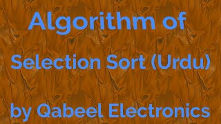 Algorithm of Selection Sort in Urdu