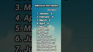 top billionaire's list | born months
