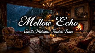 ๐ง๏ธ Mellow Echo | Rainy Lake Village Ambience with Soft Piano & Cozy Fireplace