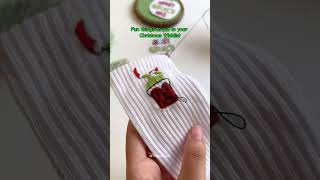 Grinch Christmas Embroidery Socks - Christmas Gift