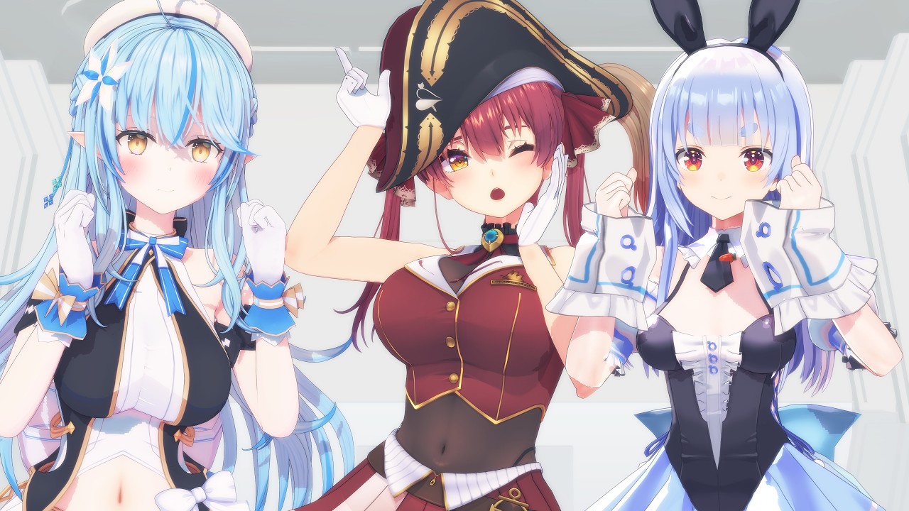 【MMDホロライブ】『きゃぴ(Vo.宝鐘マリン)』by 宝鐘マリン&兎田ぺこら&雪花ラミィ【hololive/MMD/4K】