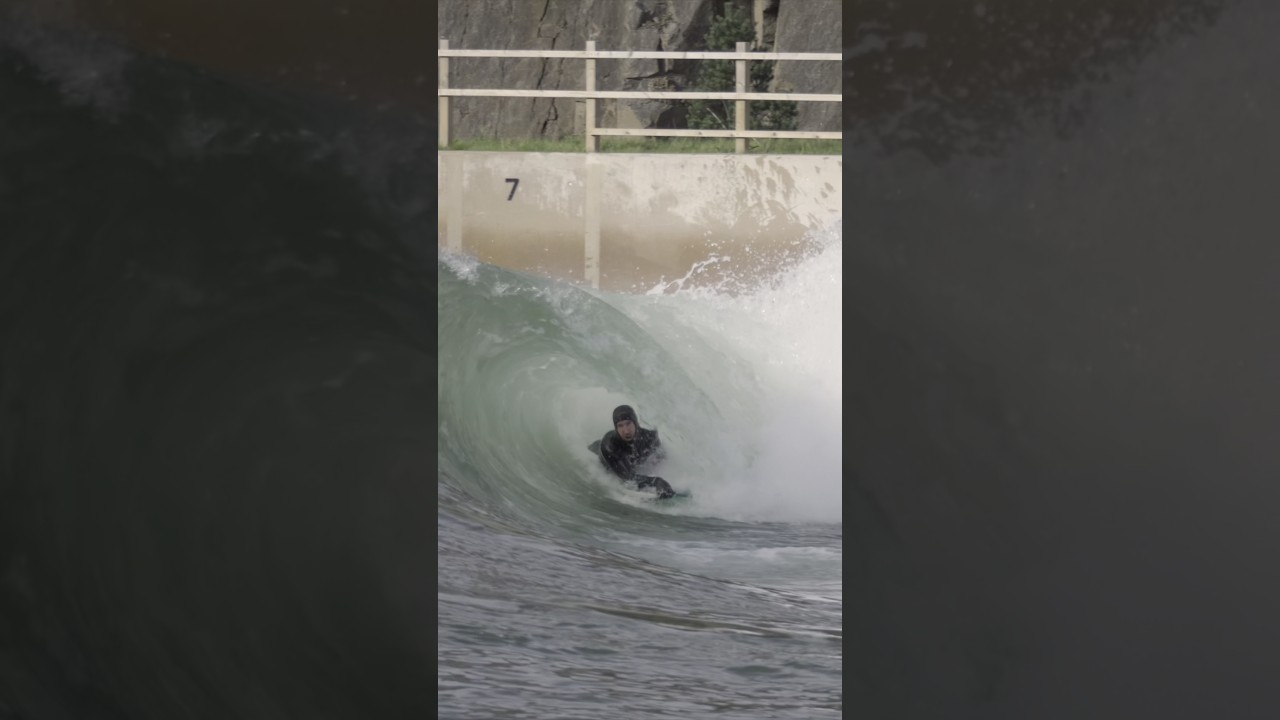 Riding the shockwave at the Lost Shore Resort #bodyboarding #iaincampbell