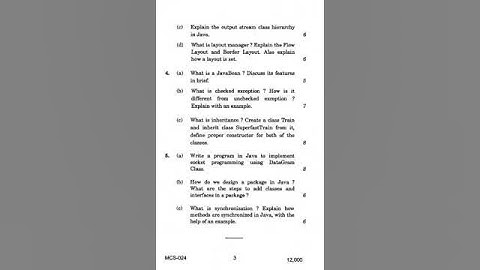 IGNOU |•|(MCS 24) Object Oriented Technology & JAVA Question Paper|•|December 2015|•|Own Classroom