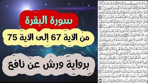 سورة البقرة مكتوبة | من الآية 67 إلى الآية 75 | برواية ورش عن نافع | تلاوة تصعد بك إلى عنان السماء