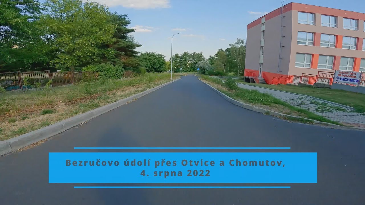 Bezručovo údolí přes Otvice a Chomutov cyklostezka 4.8.2022, 4K