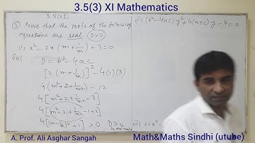 3.5 (3) XI Maths STBB. Nature of roots of Quadratic equation