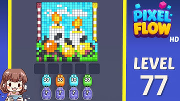 Pixel Flow Level 77 Solution Walkthrough