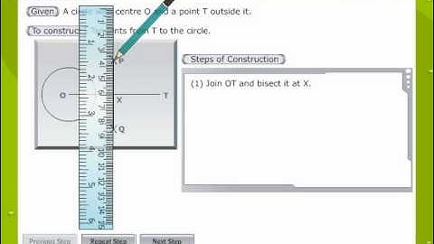 Construction Of Tangents To Circle From Given External Points