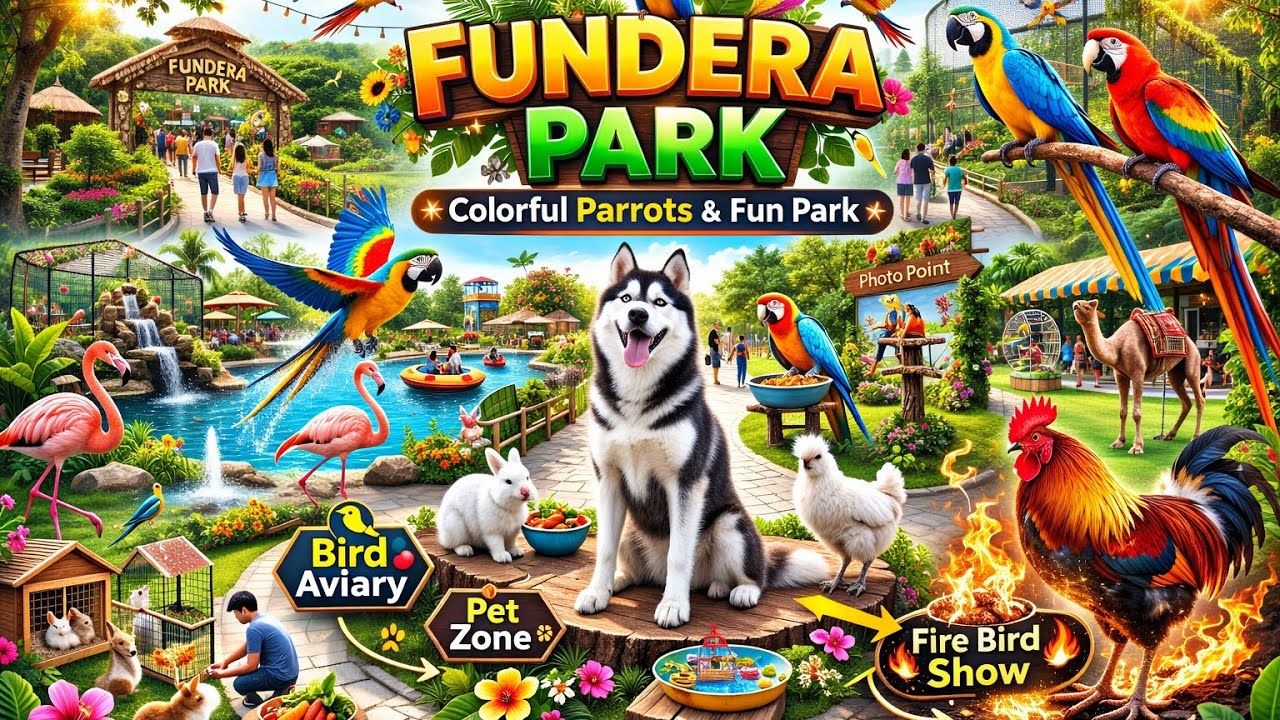 Fundera Park Yelagiri | Colorful Parrots 🦜 Husky 🐕 Camel 🐪 | Family Fun Vlog #yelaguri #funderapark 