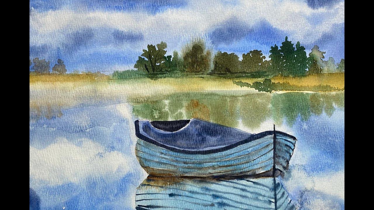 How to paint a boat in watercolor!! watercolorpainting painting YouTube