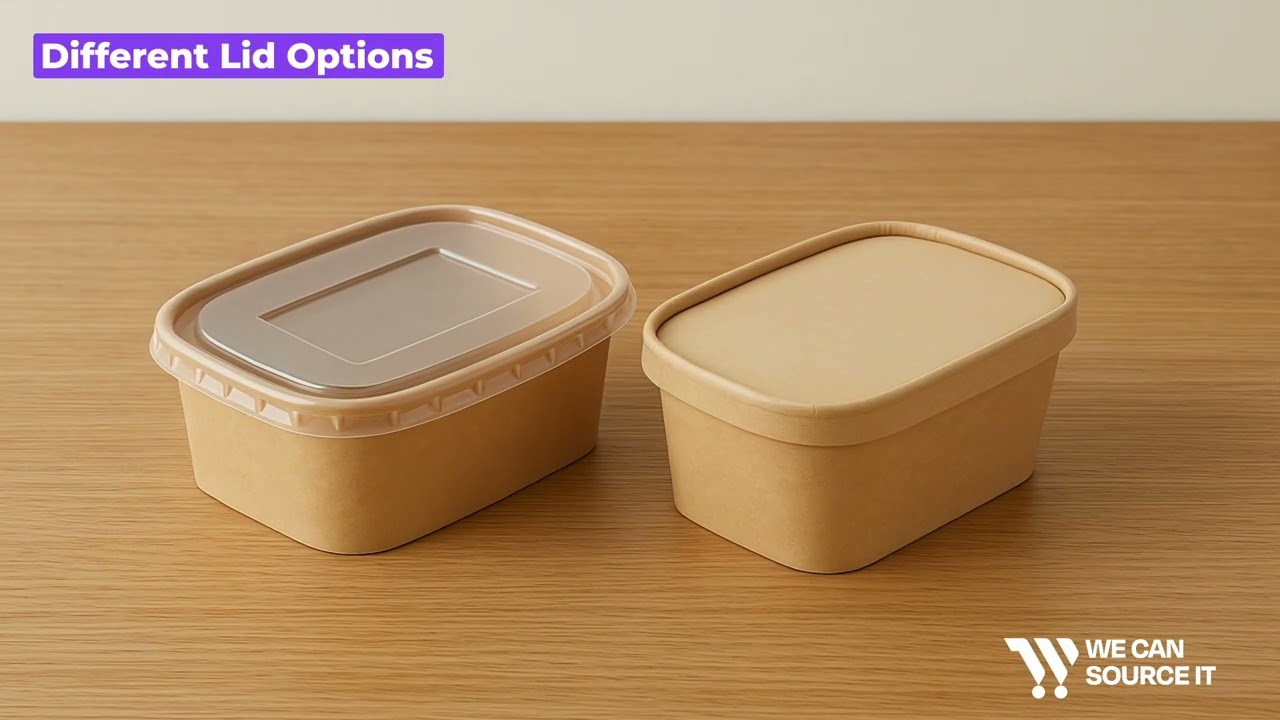 Eco-Friendly Kraft Paper Food Containers with Lids – 750ml | Microwave Safe | 50 Pack
