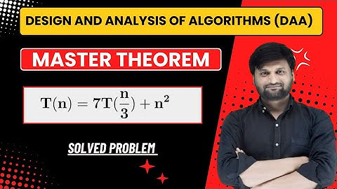 Master theorem|Solving Recurrence Relation T(n)=7T(n/3)+n^2 🔥DAA 🔥 Algorithms