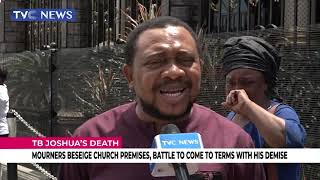 ⁣TB Joshua's Death: Mourners Beseige Church Premises, Battle To Come To Terms With His Demise