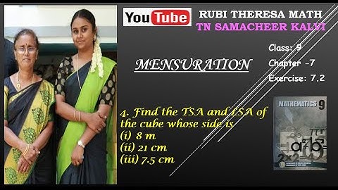 TN Samacheer kalvi _ 9th Maths _  Mensuration _ Exercise 7.2 _ Sum - 4