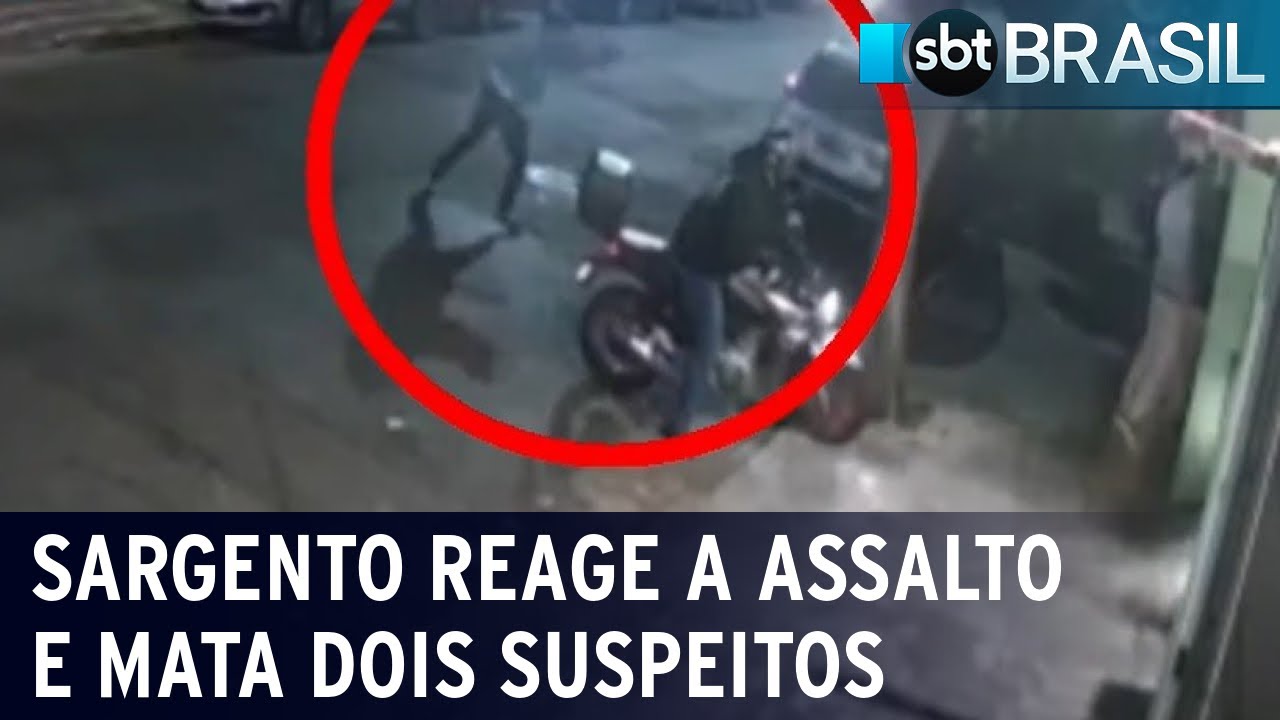 Ex-sargento reage a assalto e mata 2 suspeitos em São Paulo | SBT Brasil (11/05/22)