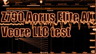 Gigabyte Z790 Aorus Elite AX voltage regulation and LLC testing