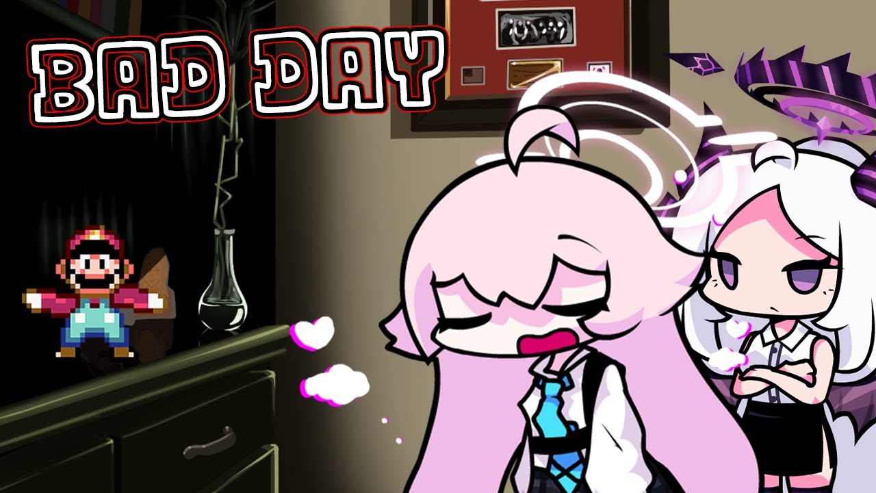 BAD DAY, but it's Hoshino & Hina vs. Super Bad Mario! [FNF Blue Archive X Mario's Madness V2]