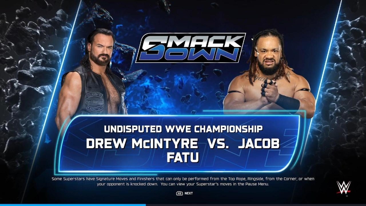 WWE 2K25 Drew Mcintyre vs Jacob Fatu | Undisputed WWE Tiltle Match : Smackdown 2026