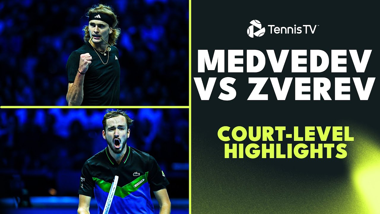 Daniil Medvedev vs Alexander Zverev Court-Level Highlights | Nitto ATP Finals