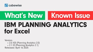 IBM Planning Analytics for Excel (PAfE) 2.0.103 / 2.1.10. Released on April 16, 2025 IBM Planning Analytics for Excel (PAfE) 2.0.103 / 2.1.10. Released on April 16, 2025