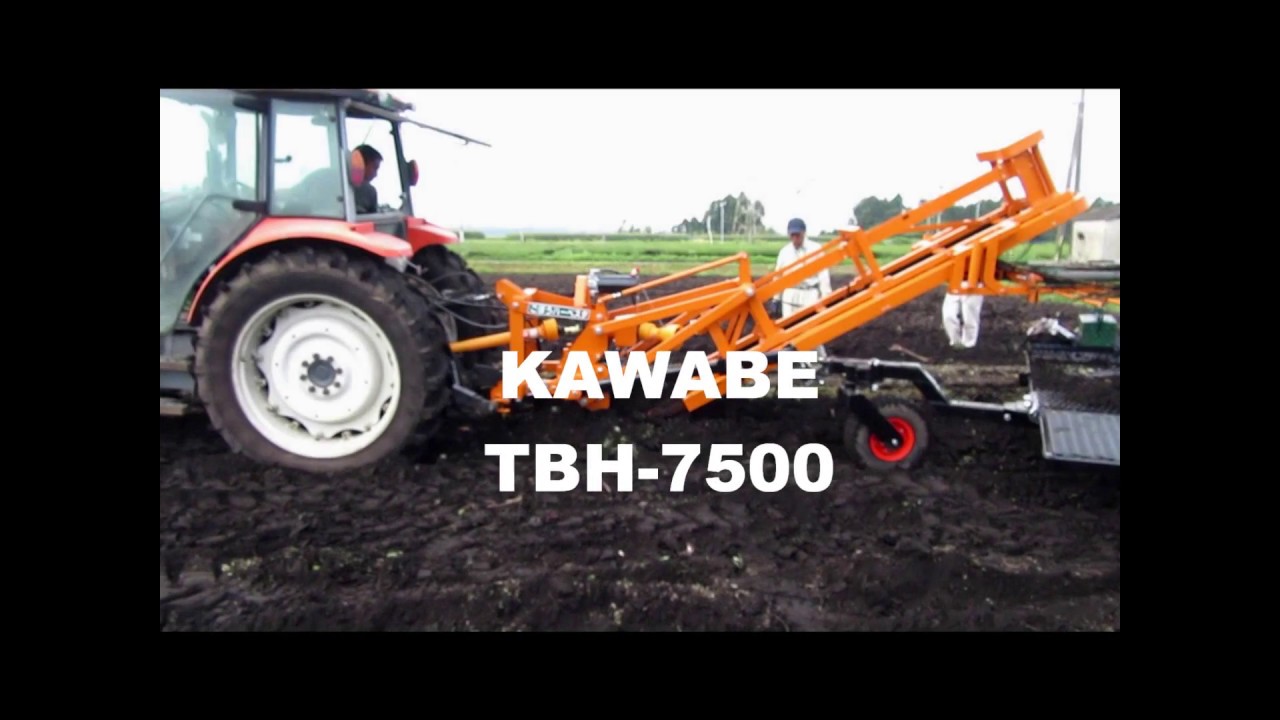 Kawabe Tbh 7500 トレーラーけん引式ゴボウ収獲機 Burdock Harvester Youtube