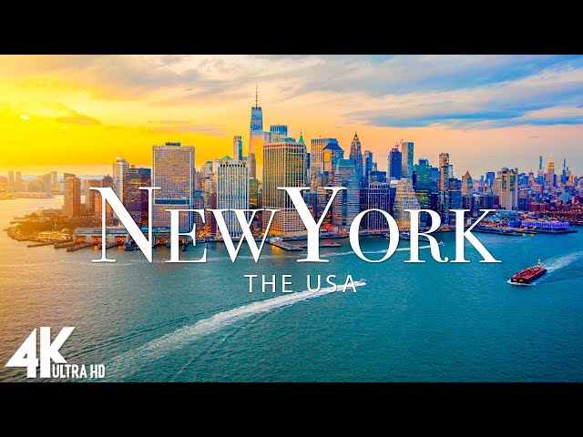 FLYING OVER NEW YORK 4K UHD - Relaxing Music With Beautiful Natural Landscape - 4K UHD TV class=