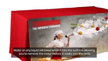 Liquid Repellent Custom Logo Tablecloths | Custom Logo Printed Table Covers | Logoclothz.com