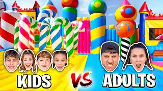 HIDE & SEEK at World's Largest Bounce Park! (Kids vs Adults) screenshot 2