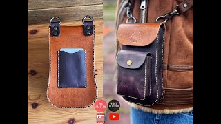 Making  a Leather Phone Pouch , PDF Pattern, by #vikingsleatherdesign