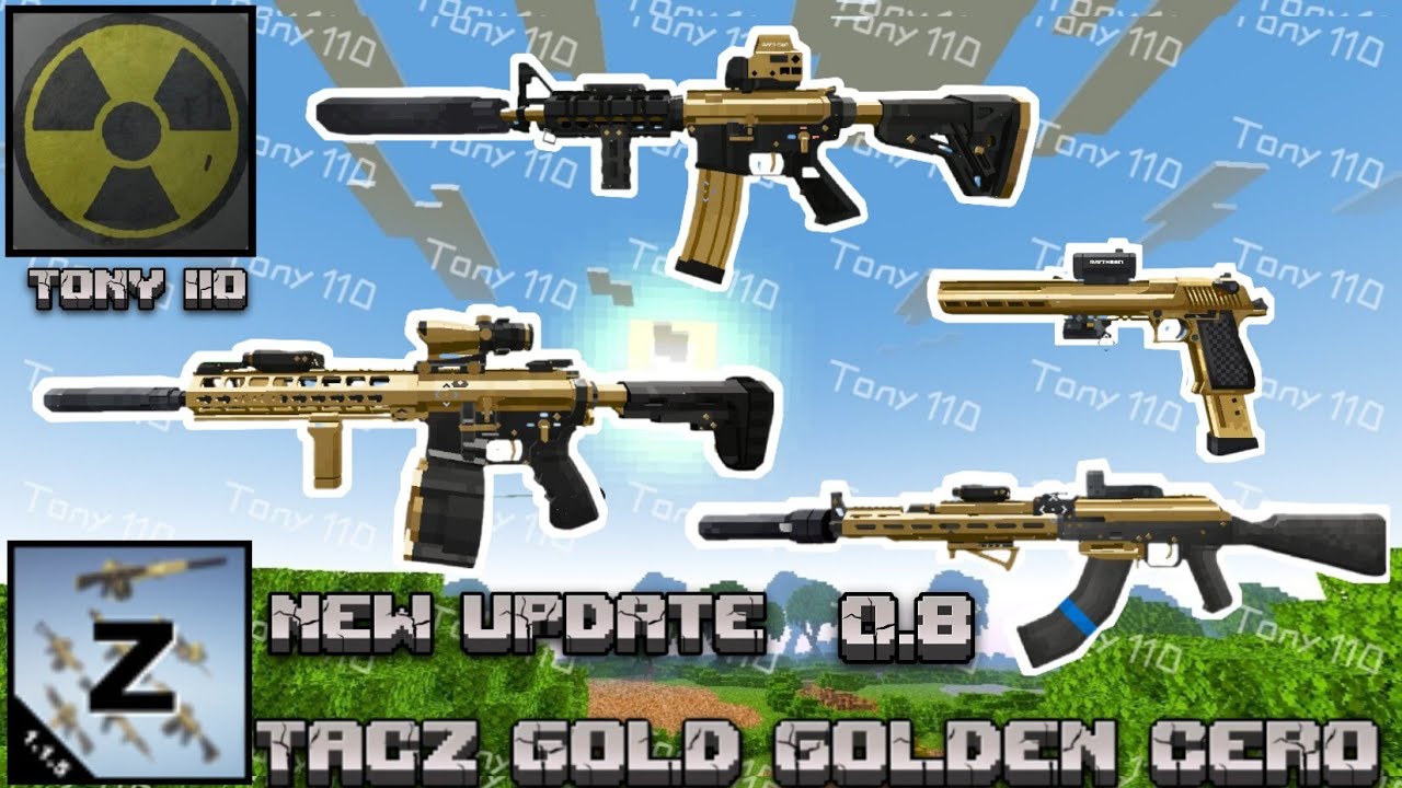 TACZ GOLD Golden Zero V0.8 Addon Guns 3D  Download || Showcase || Minecraft Bedrock 1.21.100 +